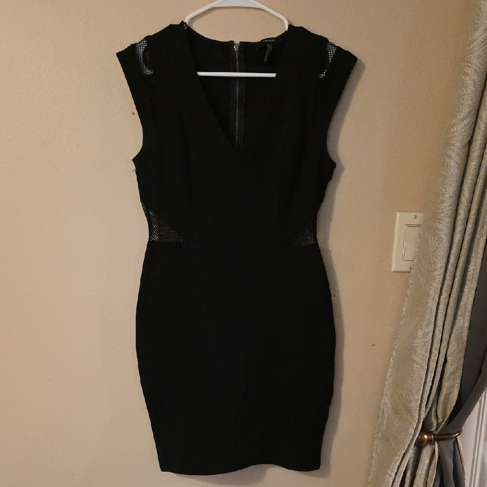 Forever 21 Black Mesh Detail Mini Dress